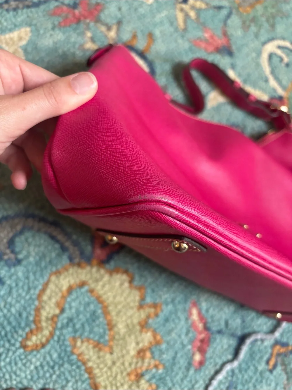 Women's Dooney & Bourke Shoulder Strap Purse Pink Saffiano - Picture 7 of 9